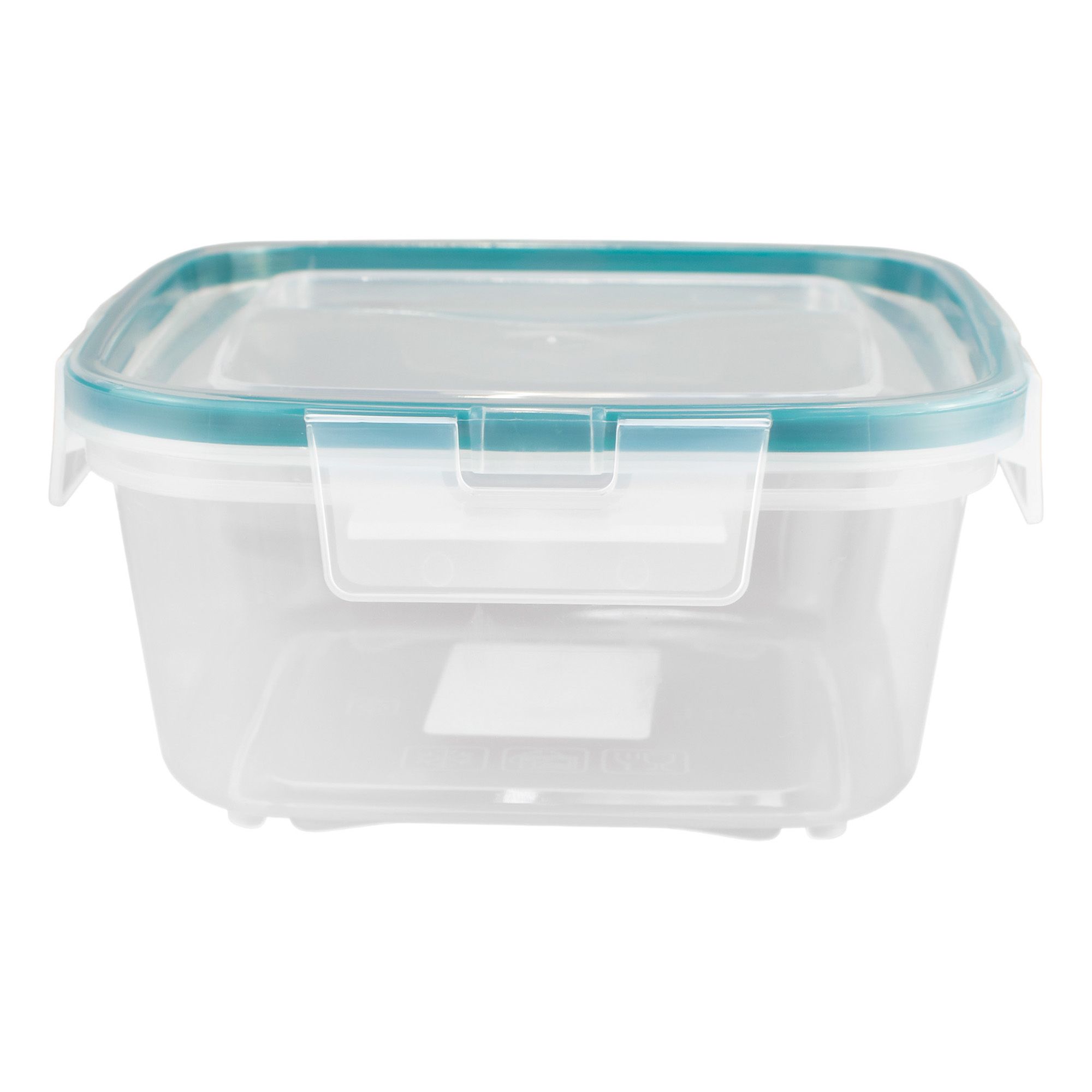 Контейнер для продуктов 800 мл с защелками квадратный бесцветный