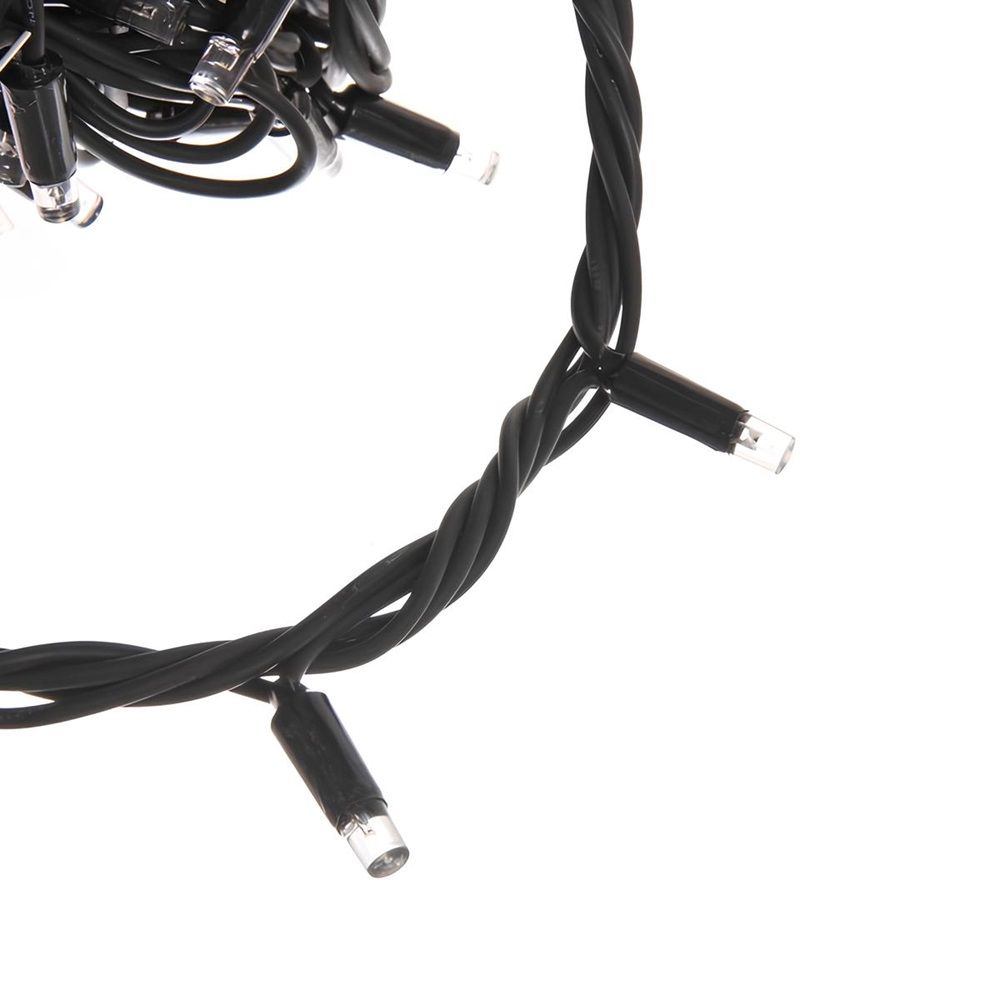 Гирлянда для улицы 11 м 120 ламп LED 8 реж, черный провод, IP54, теплый белый, соединение