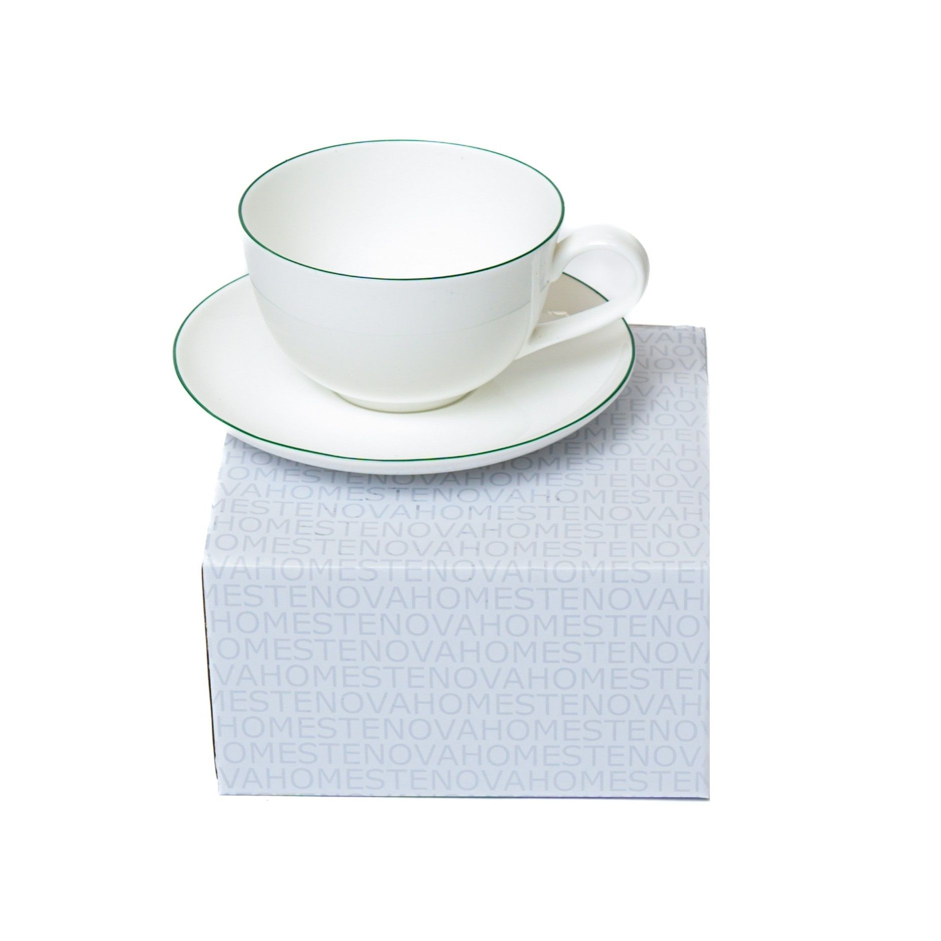 Пара чайная Symbol кант зеленый 300 мл