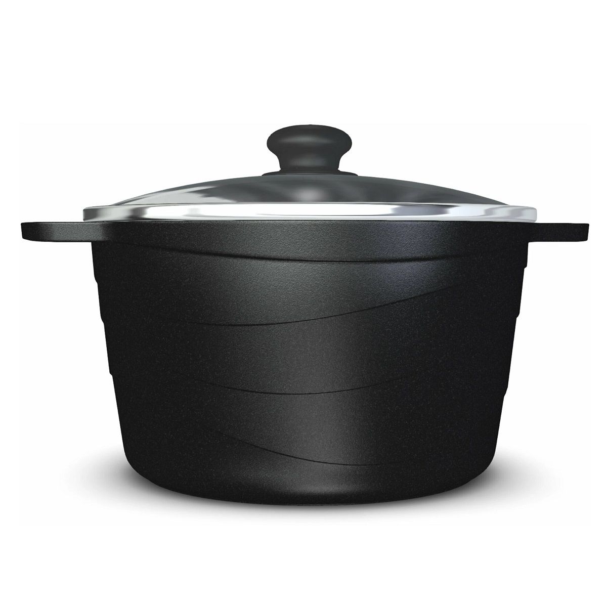 Кастрюля со стеклянной крышкой литая Индукция Гранит 4 л