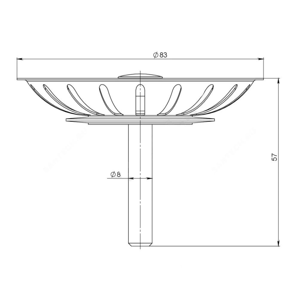 Решетка для выпуска 3 1/2" латунь Unicorn Е100
