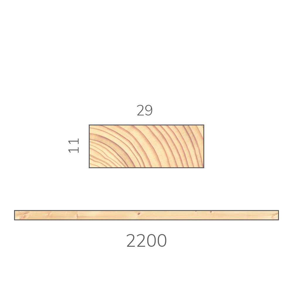 Брусок сращенный 11х29х2200 мм хвоя без сучков