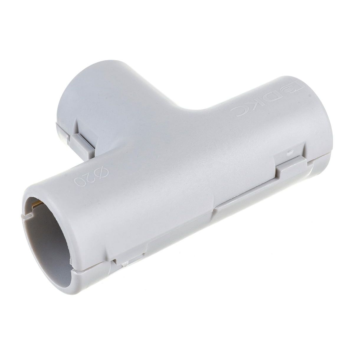 Тройник d20 мм для жестких труб разъемный ДКС 50620