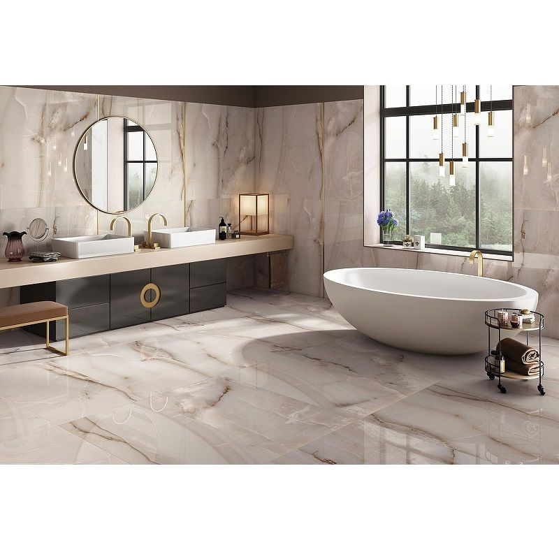 Керамогранит Laparet Onyx Smoke 60x120 см светло-серый полированный 1,44 м2