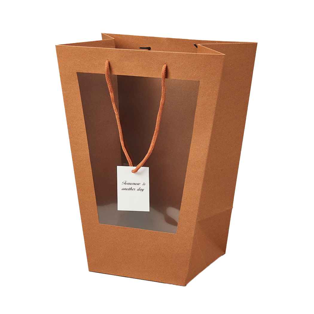 Пакет подарочный для цветов 17х28х37 см крафт