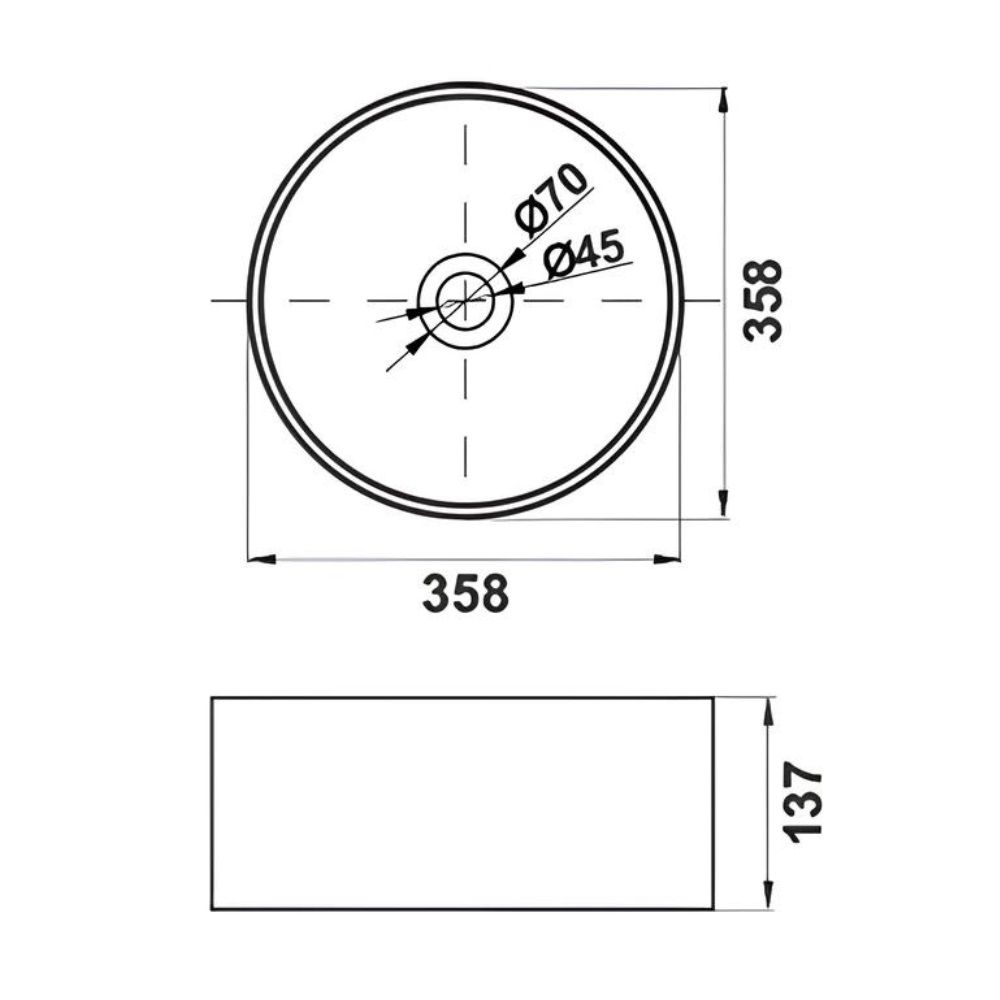 Раковина накладная Melana  MLN-320357MG 358х358х137 мм серая матовая