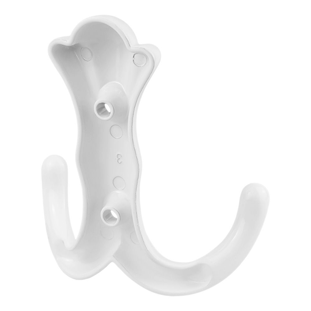 Крючок мебельный двойной №36 пол белый