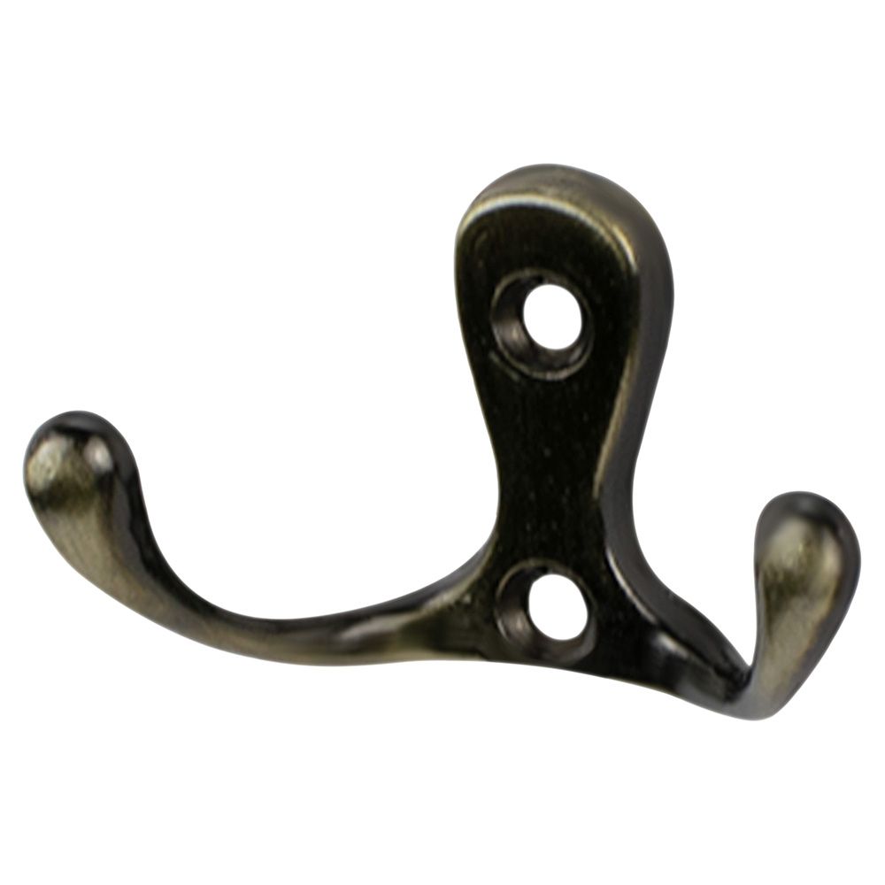 Крючок мебельный двойной Стандарт 002 AB старинная бронза