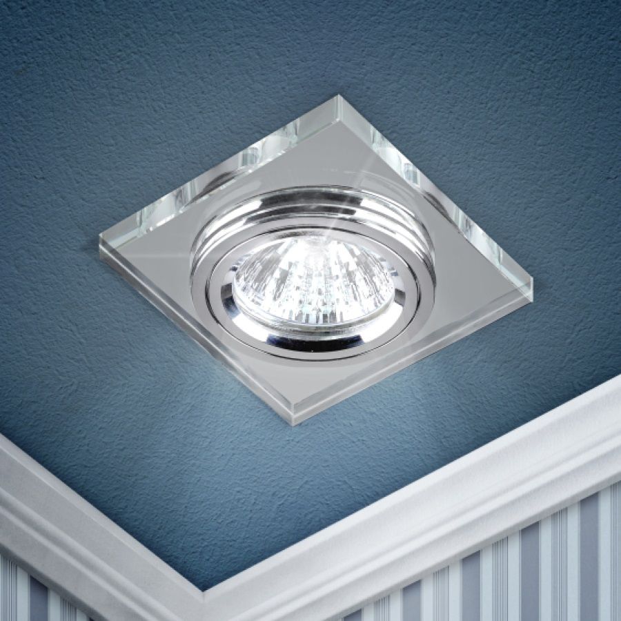Светильник встраиваемый Эра DK8 CH/WH MR16 50Вт хром/зеркальный