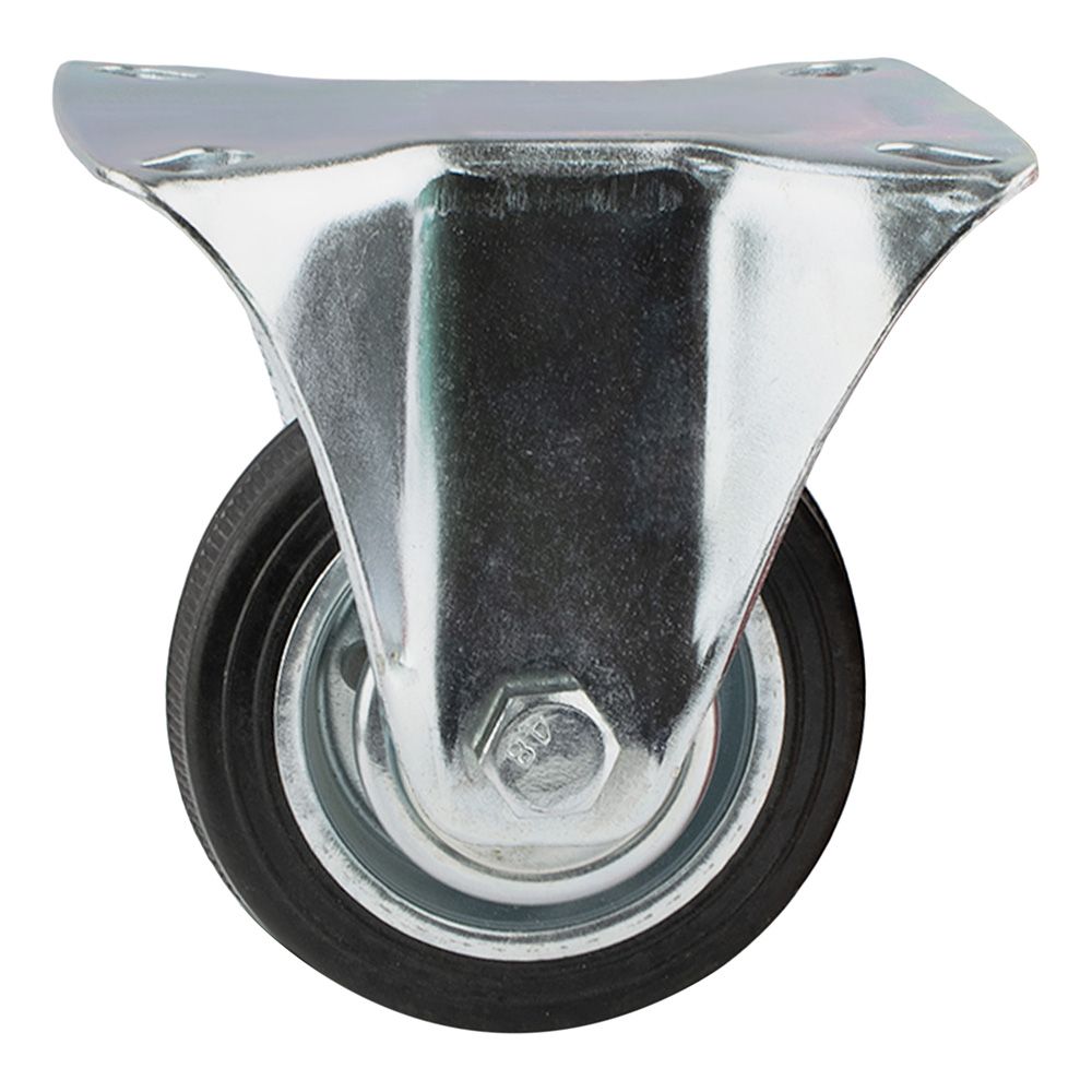 Опора колесная неповорот.на площ.80 мм сталь/резин.(50 кг)