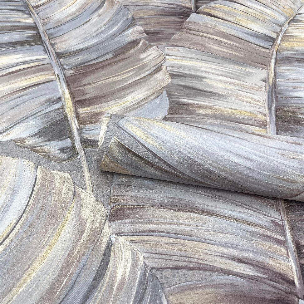 Обои Erismann Bali 60841-05 розовые листья пальмы 1,06х10,05 м