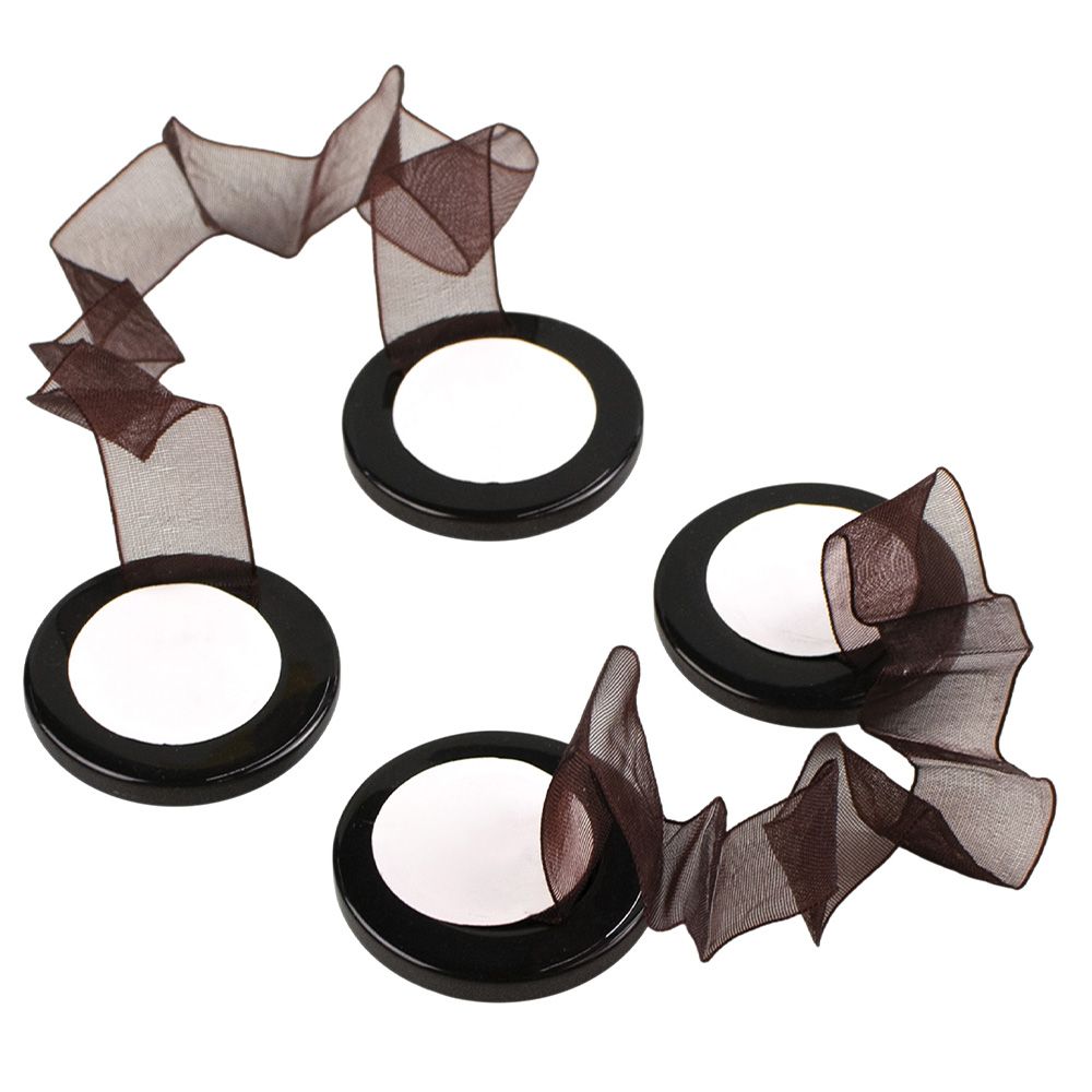 Клипса с магнитом на ленте молочный 38мм 2шт R12