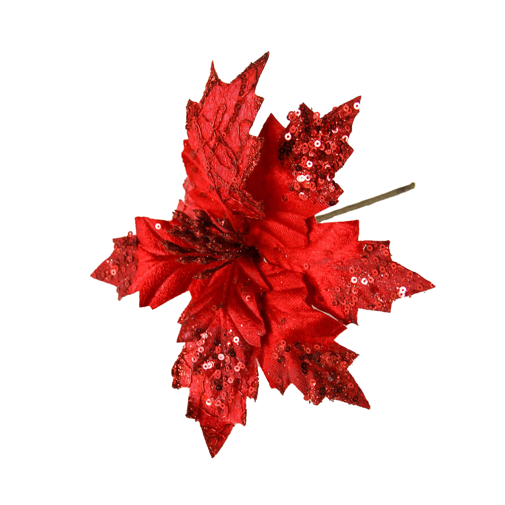 Украшение новогоднее Моя Елочка Пуансеттия 20х25 см красный 2024-8327