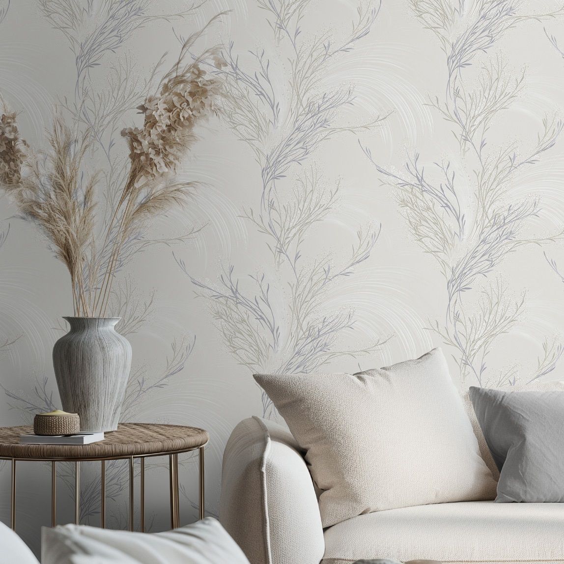 Обои AnturAGe Veresk AN9095-22 бежевые листья 1,06х10,05 м