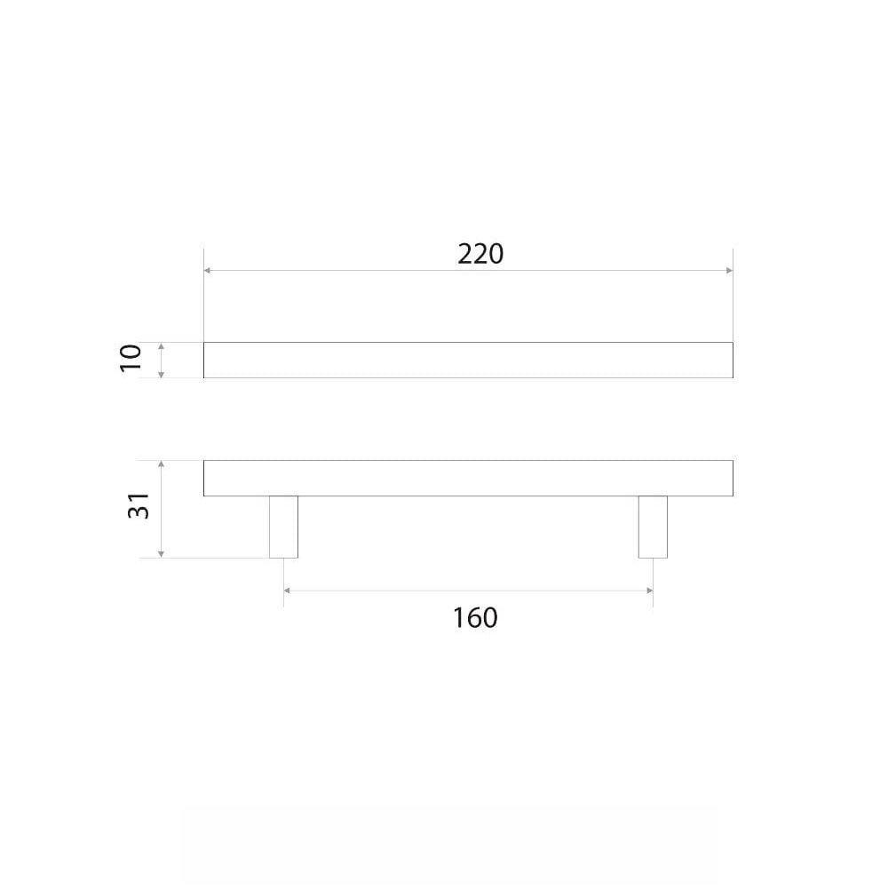 Ручка-рейлинг 8925-160 мм d10 мм хром матовый Керрон