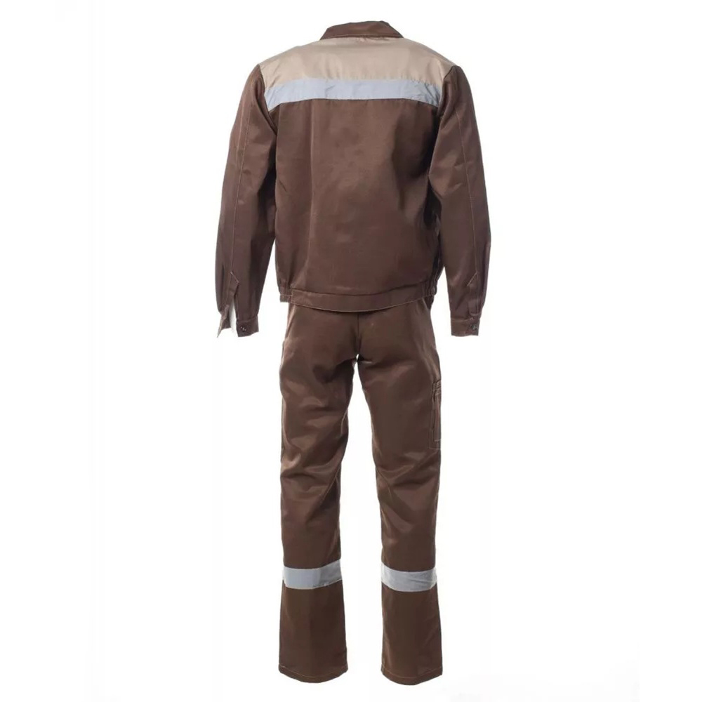 Костюм Оптимал куртка, п/комб коричневый с бежевым СОП р.112-116/182-188
