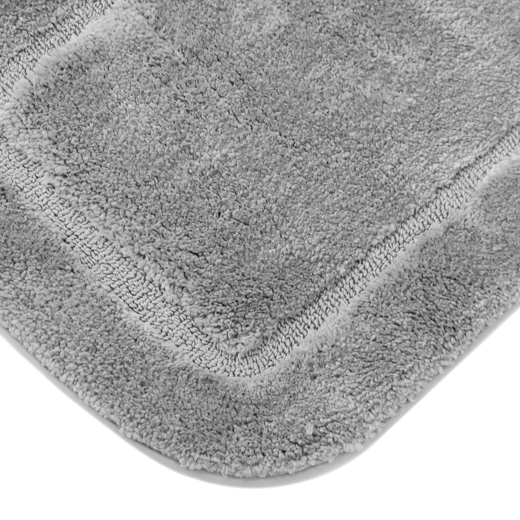 Коврик для ванной комнаты 50х80 см Lux Border Плюш Grey серый