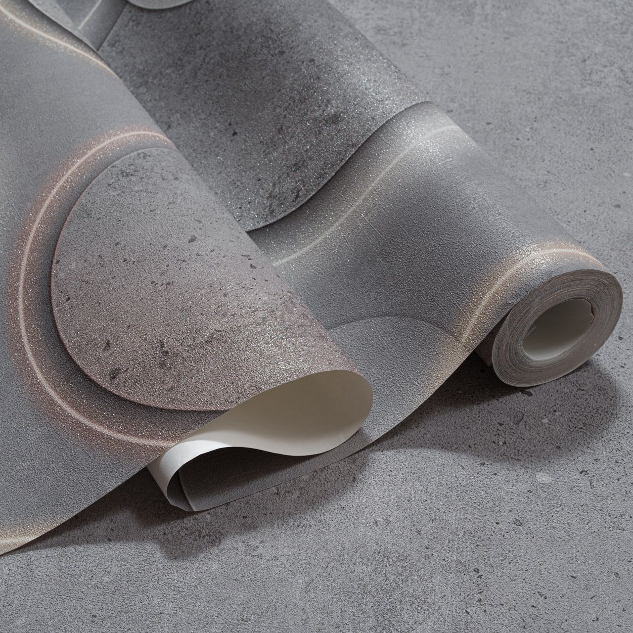 Обои OVK Design Пульсар 11285-03 серые геометрия 3D 1,06х10,05 м