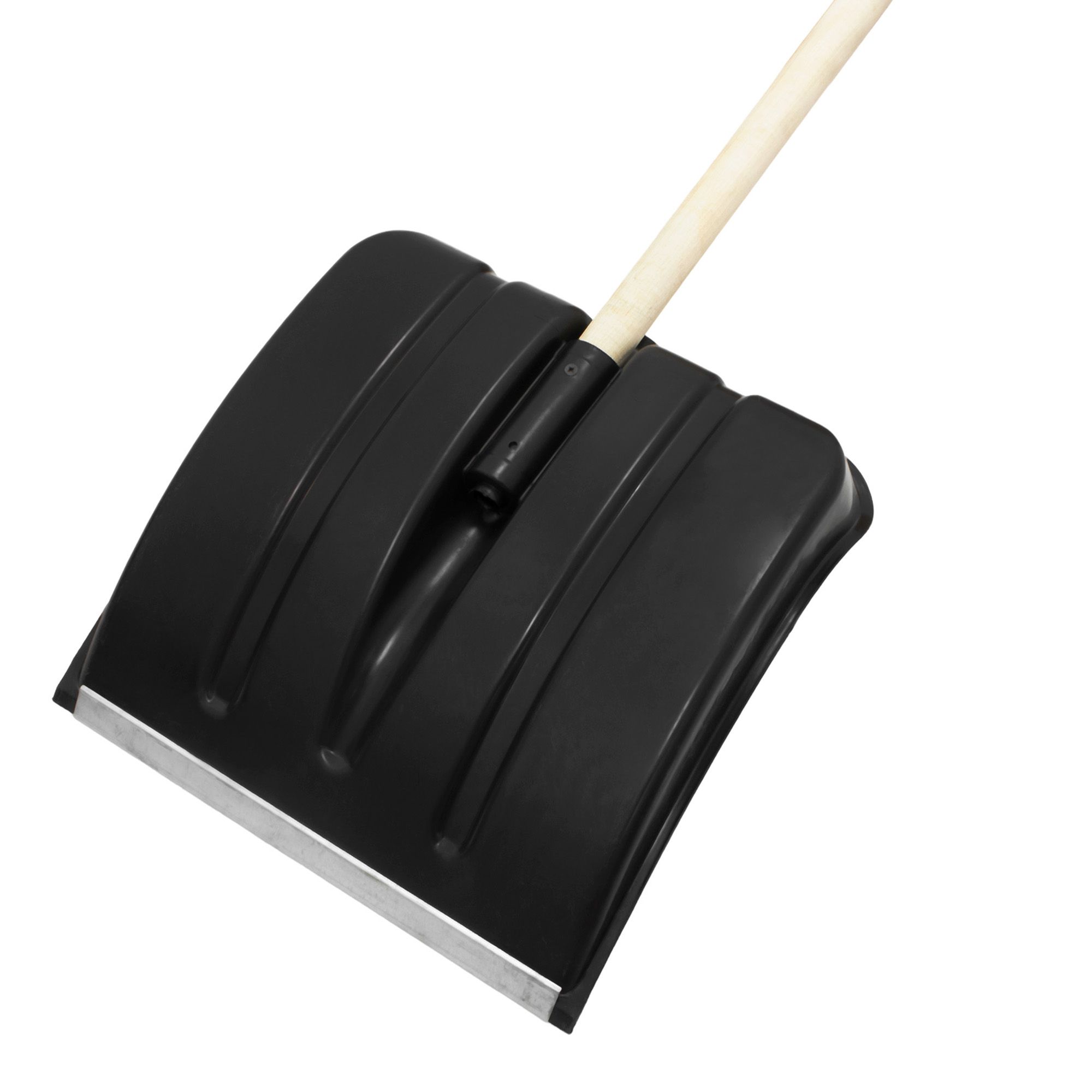 Лопата снеговая оцинкованная планка 385х380 мм черная с черенком 32 мм