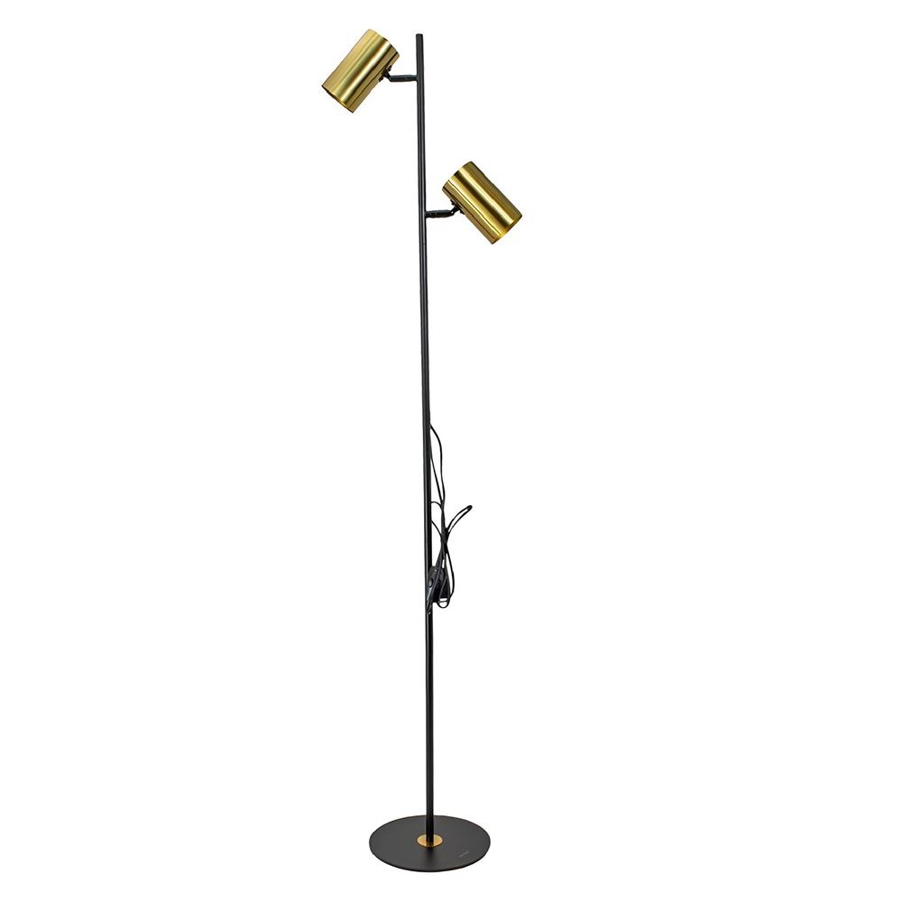 Торшер с двумя плафонами МТ2015 60Вт Е27 78-156 см черный/античная медь