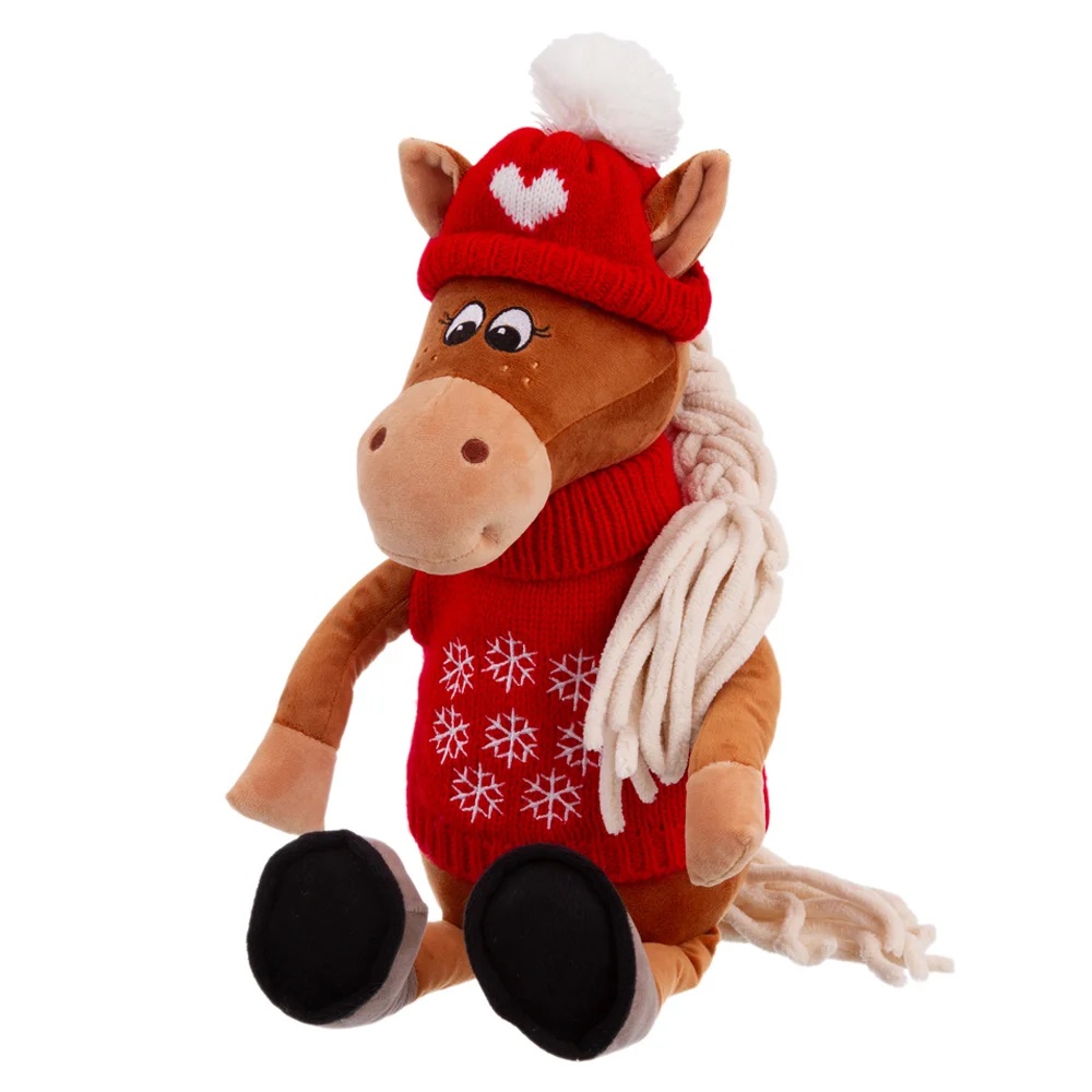 Игрушка мягкая Relana Лошадка в шапочке и свитере Тиффани 25 см