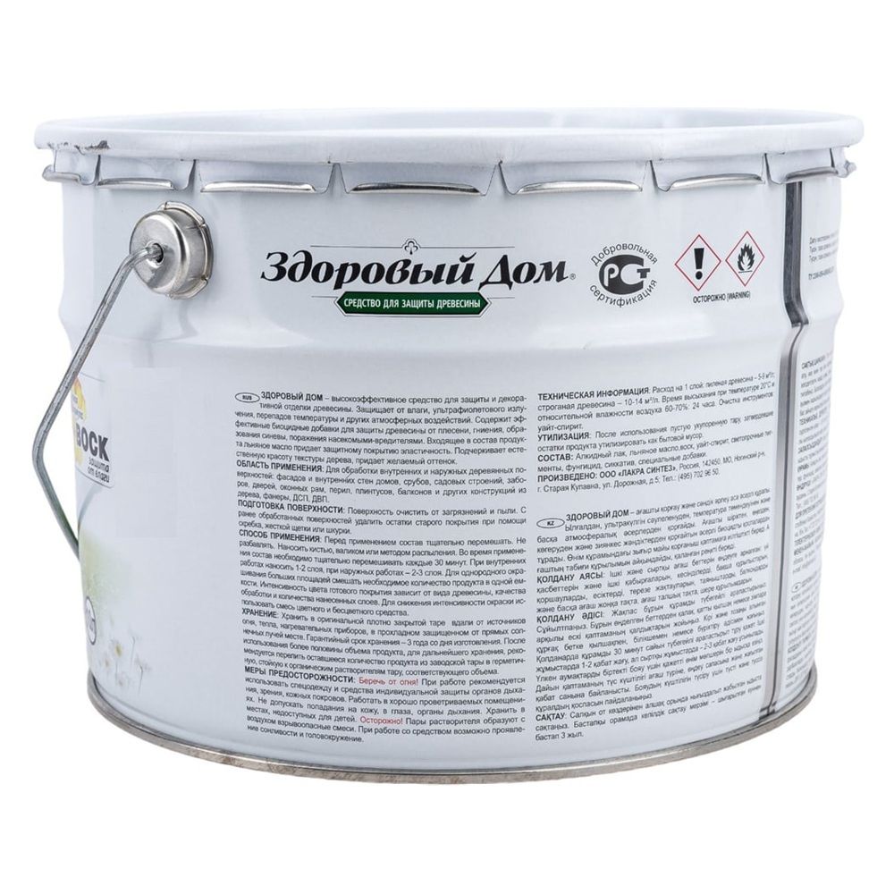 Средство для защиты древесины Здоровый Дом дуб 10 л