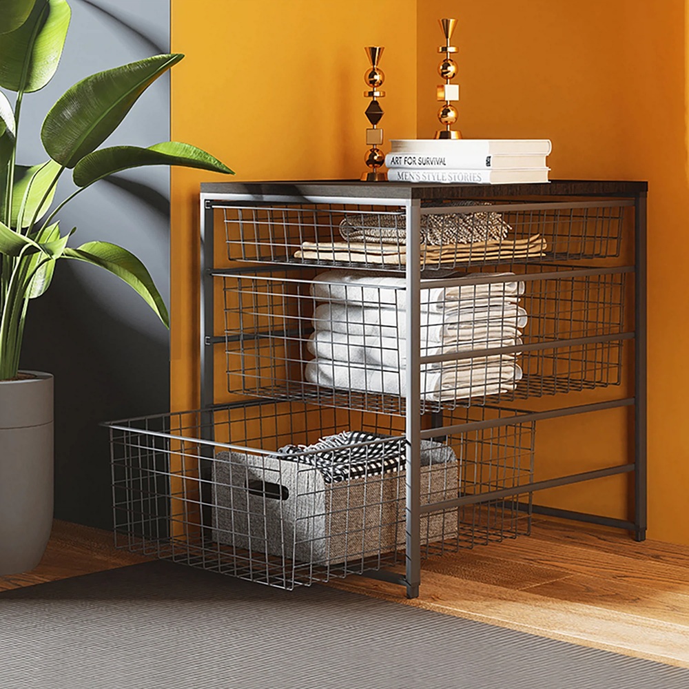 КОРЗИНА сеточная Блестящий алюминий L9530GA(N) 555х410х185мм