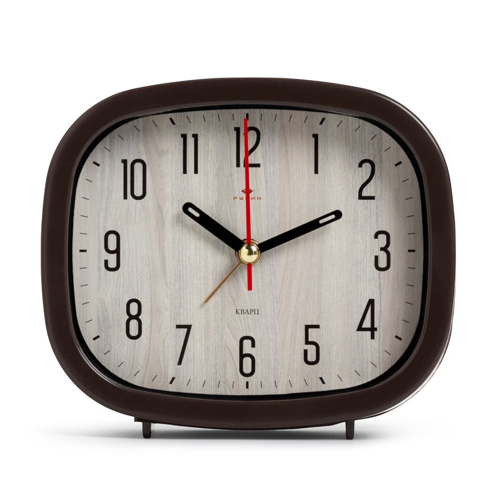 Будильник Эко стиль 12,5х10,5 см темно-коричневый