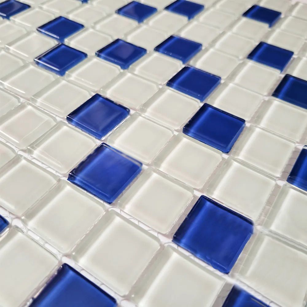 Мозаика Glassy СТ121/201 30х30 см бело-синяя 0,27 м2