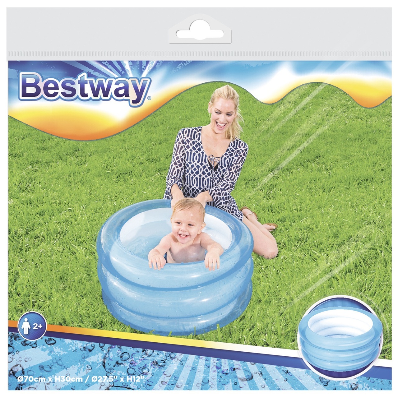 Бассейн детский надувной круглый 70х30 см 43 л Bestway 51033