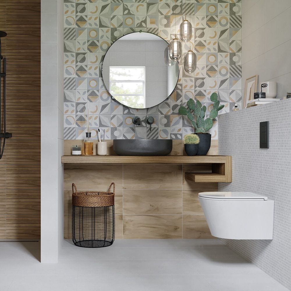 Плитка настенная Gracia Ceramica Supreme grey mosaic wall 02 25х60 см серая 1,2 м2