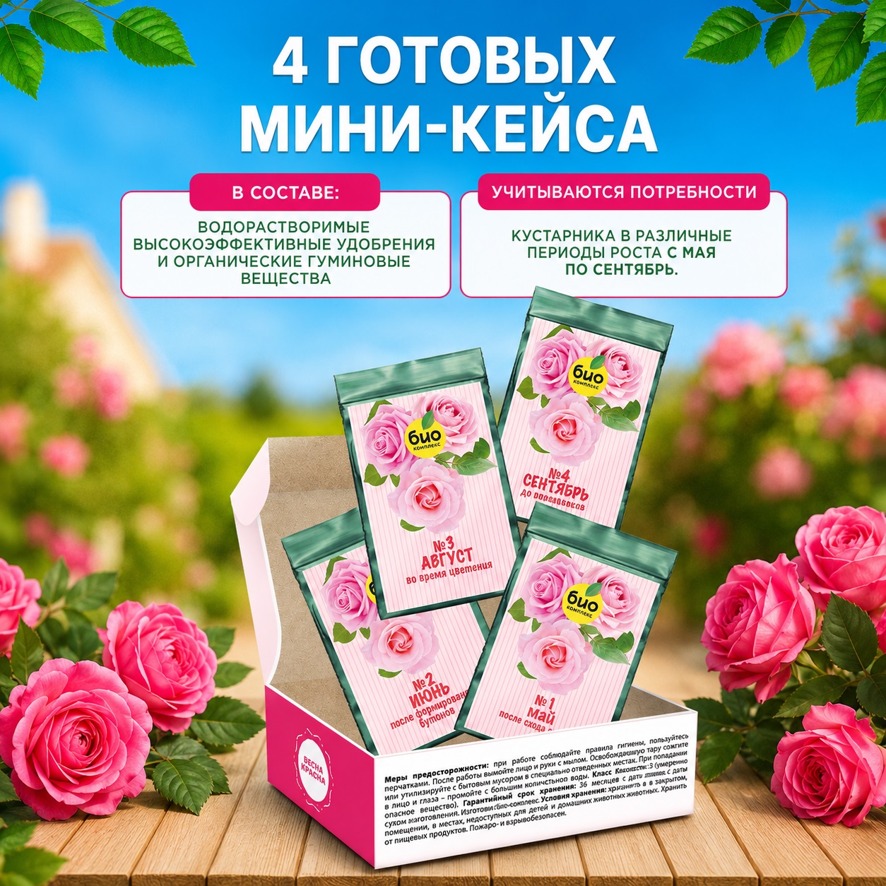 Набор удобрений для роз БИО-комплекс На весь сезон
