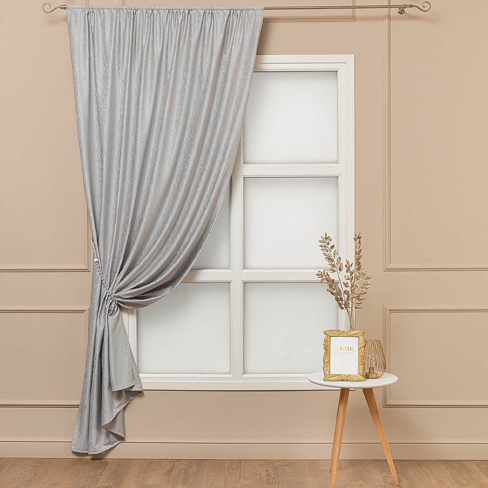Штора портьерная бархат Amore Mio RR 6ML 3990-09 160х260 см серая