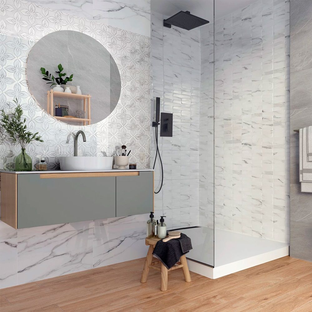 Плитка настенная Gracia Ceramica Ribeira white wall 02 30х50 см белая 1,2 м2