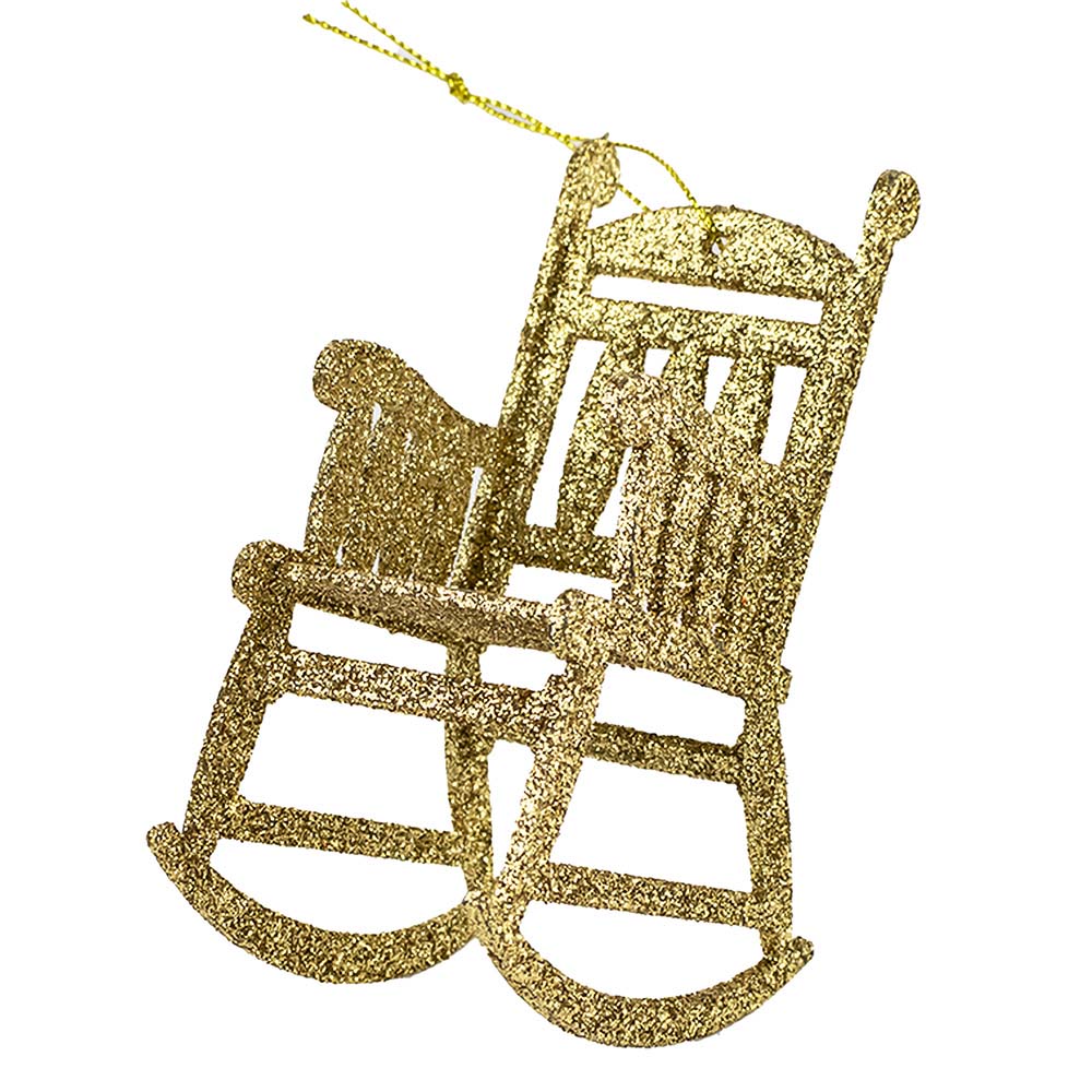 Украшение подвесное новогоднее Кресло-качалка в золоте 8x5x10,5 см