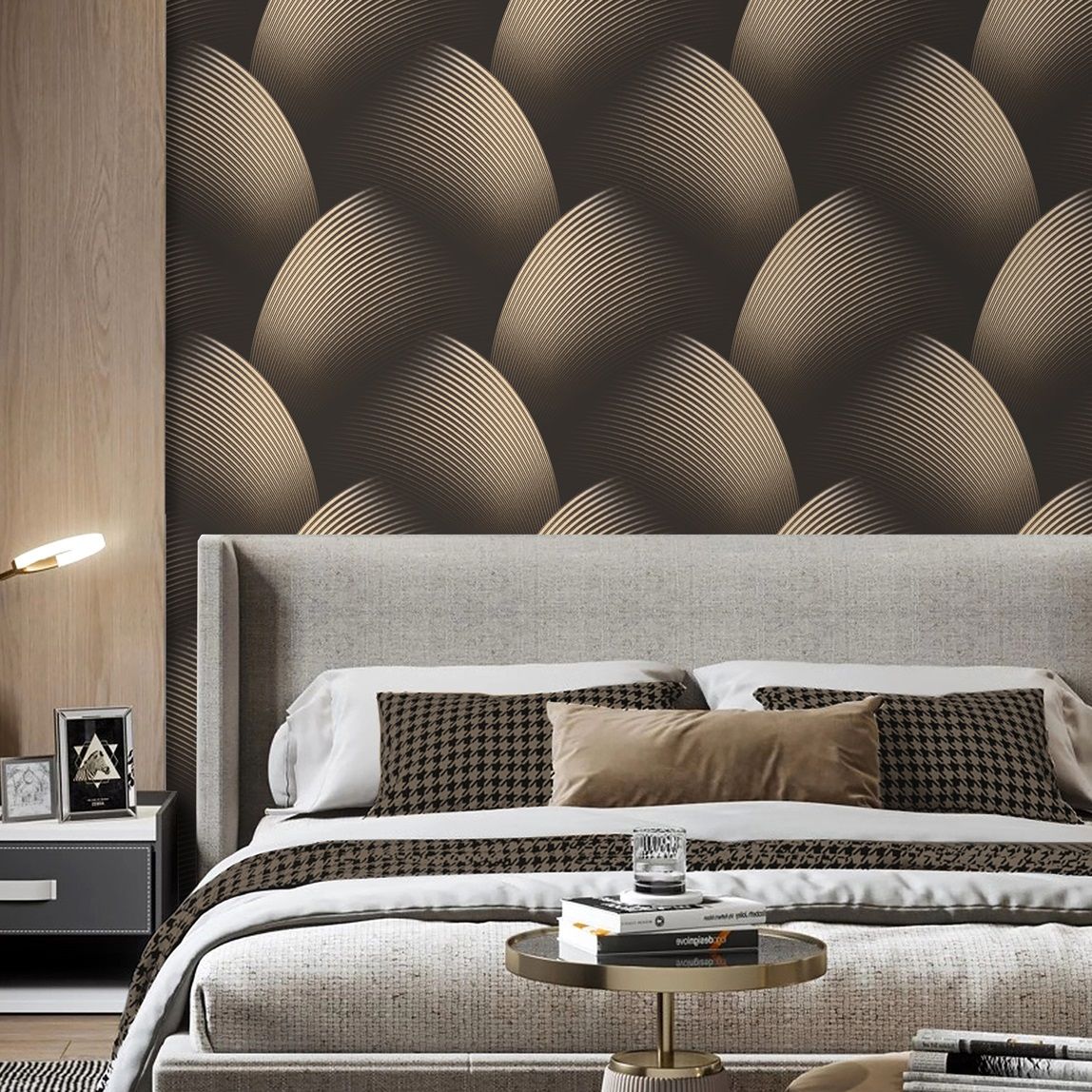 Обои WallSecret Singapur 9081-26 черные абстракция 3D 1,06х10,05 м