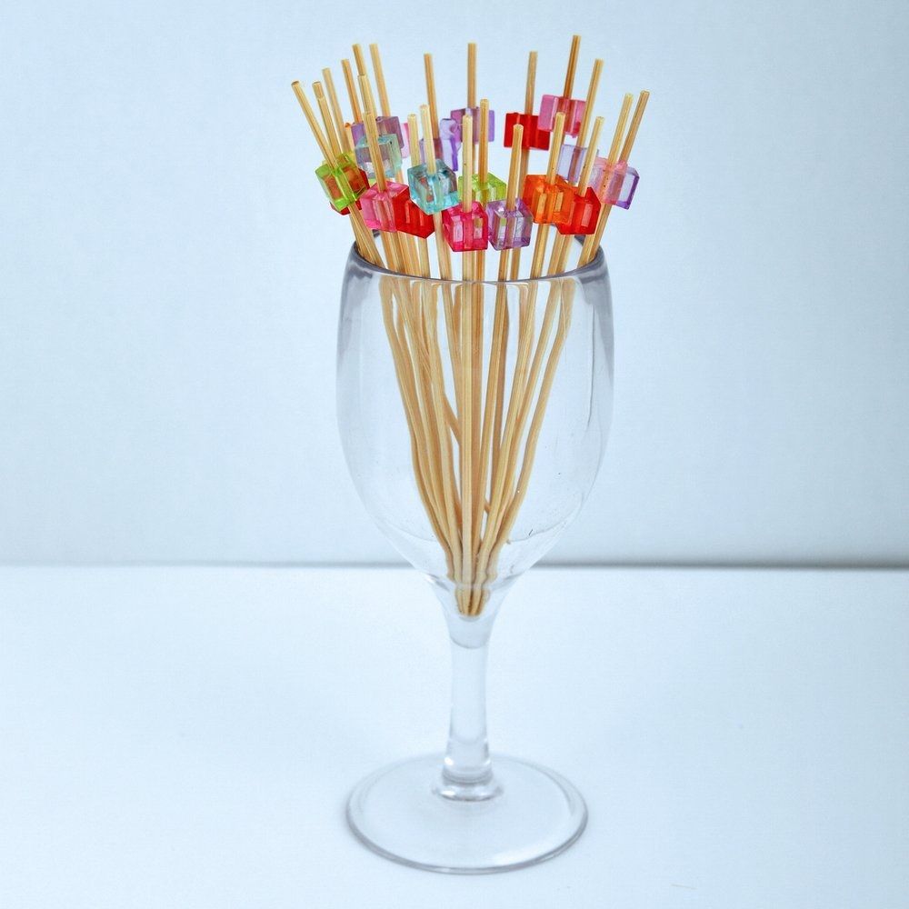 Шпажки для канапе Кубики акварель 12 см 24 шт BJ80-584