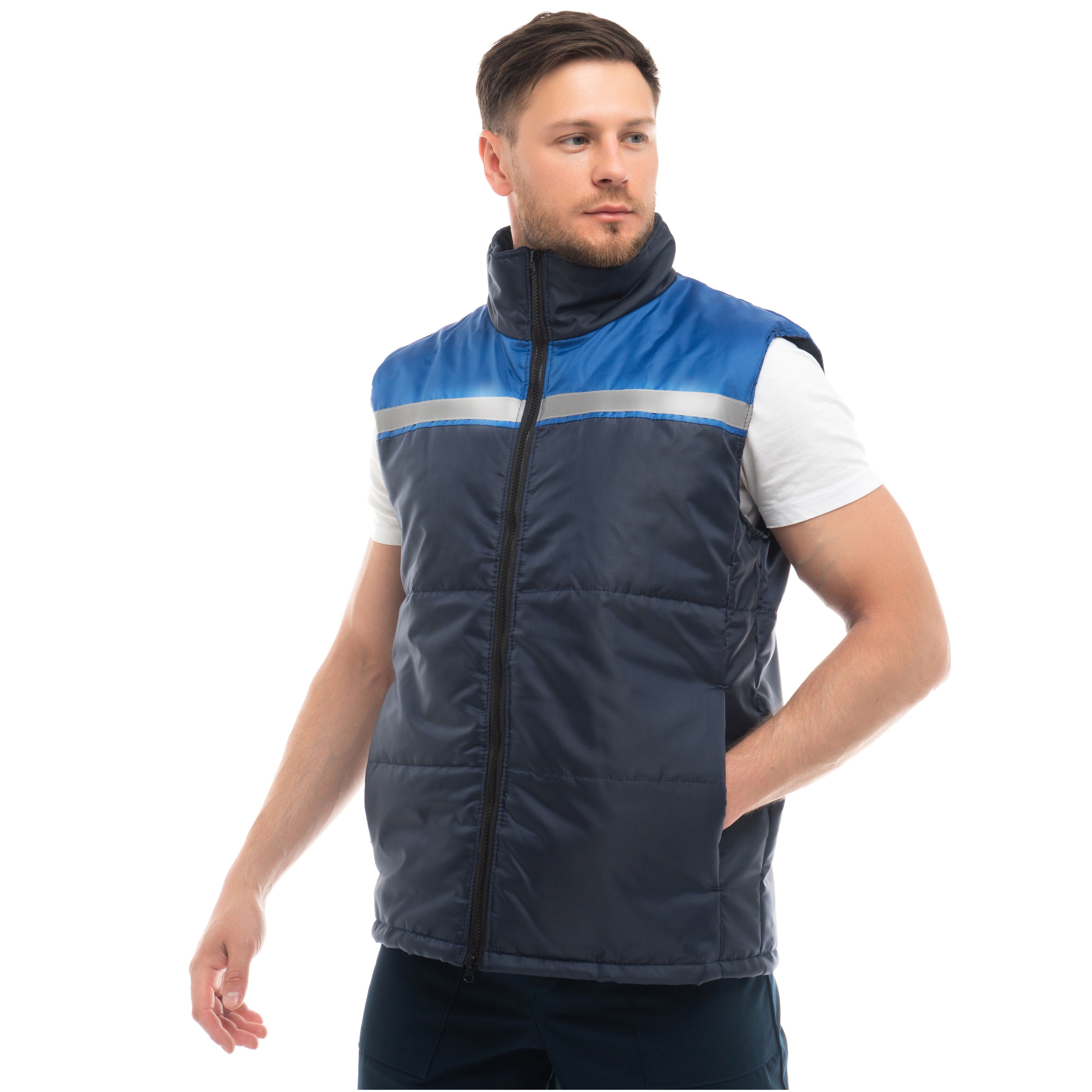 Жилет утепленный Мастер темно-синий с васильковым р.120-124/170-188