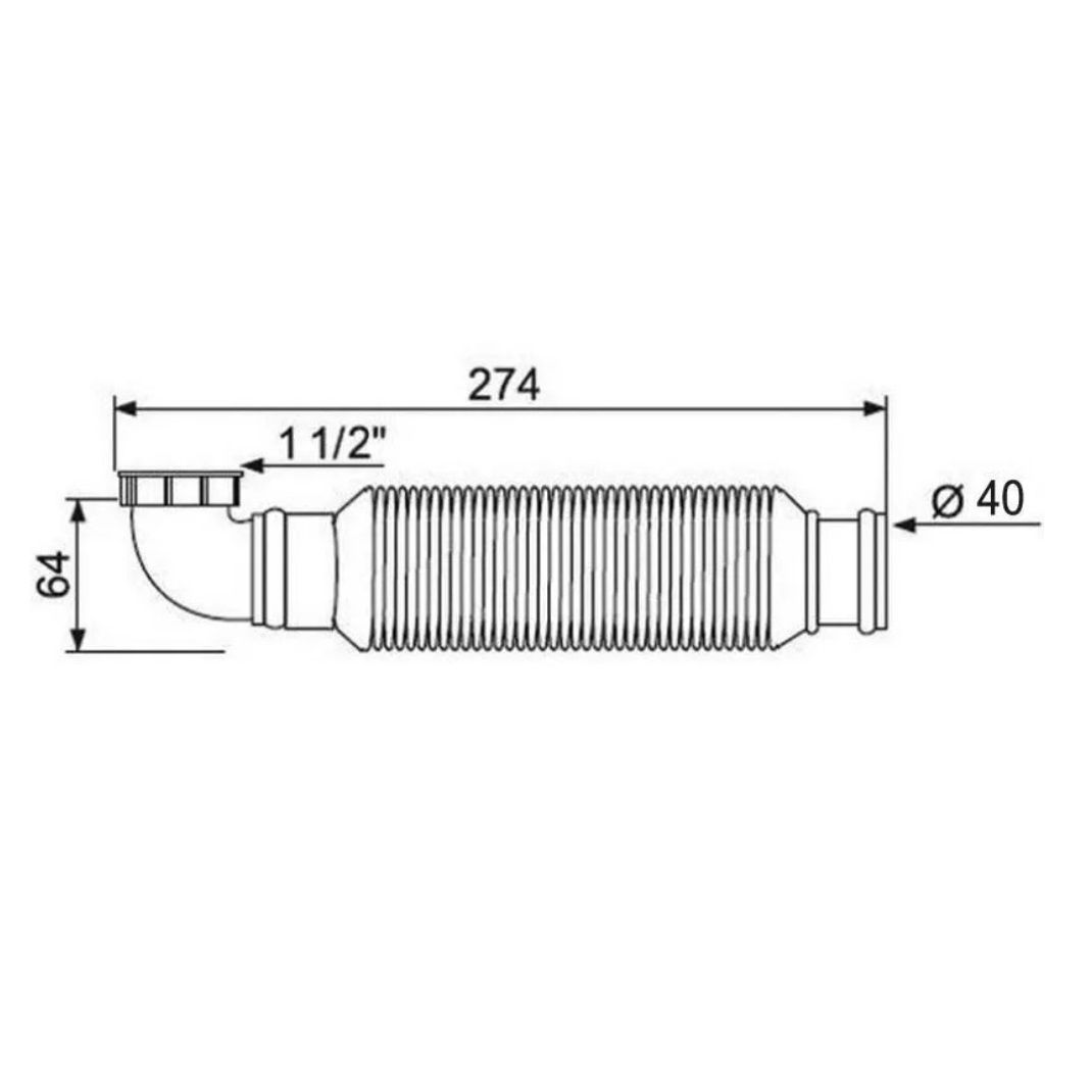 Сифон для мойки 1 1/2"х40 без выпуска Сензо Wirquin 31160002