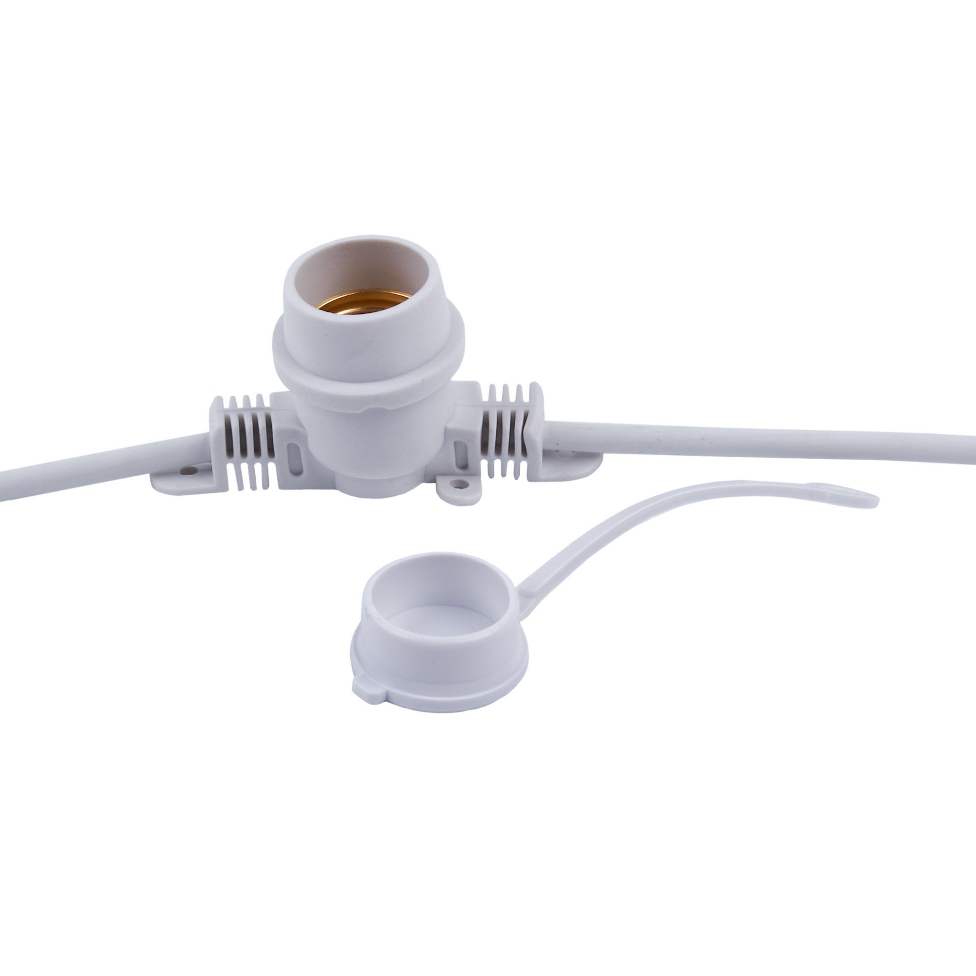 Гирлянда уличная Uniel Белт Лайт белая 10 E27 шаг 50 см 5 м + 1,5 м IP65 UDL-K121