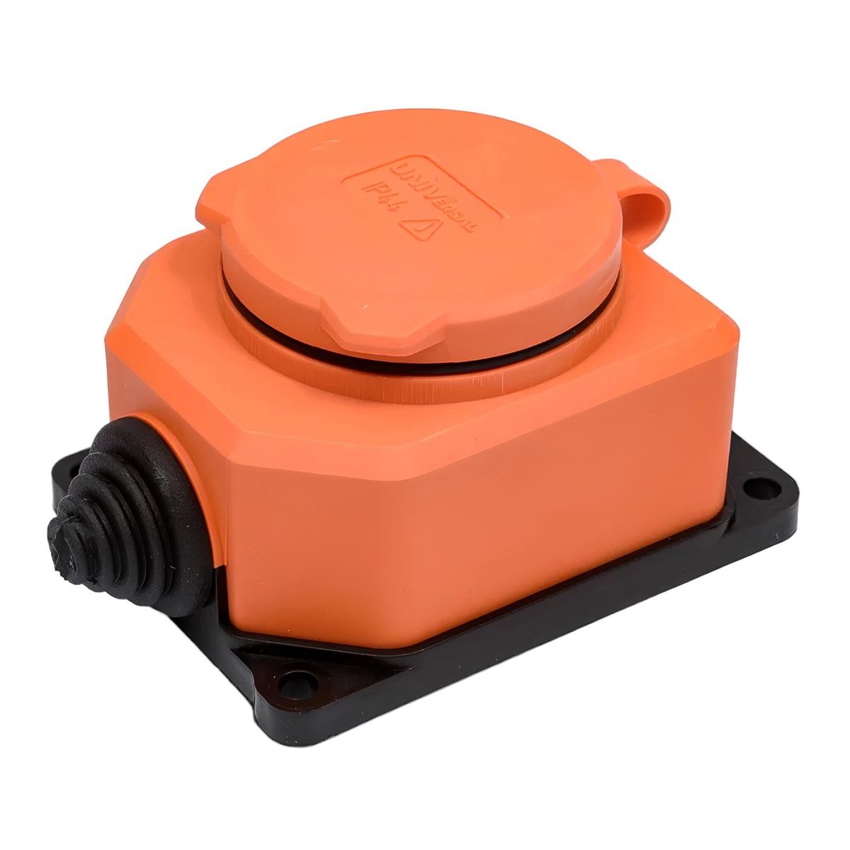 Розетка 1 гнездо с заглушкой с/з 16А 220В IP44 UNIVersal Компакт оранжевая