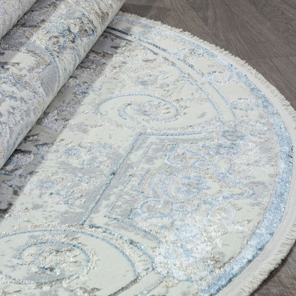 Ковер Sahara Alpin 00765A 2х2,9 м овал сине-кремовый