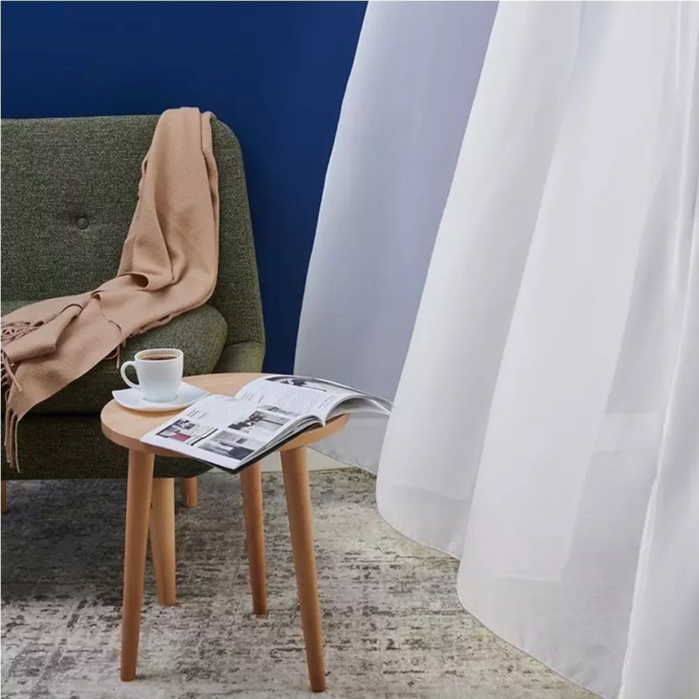 Ткань для штор Тюль батист Боско белый с утяжелителем