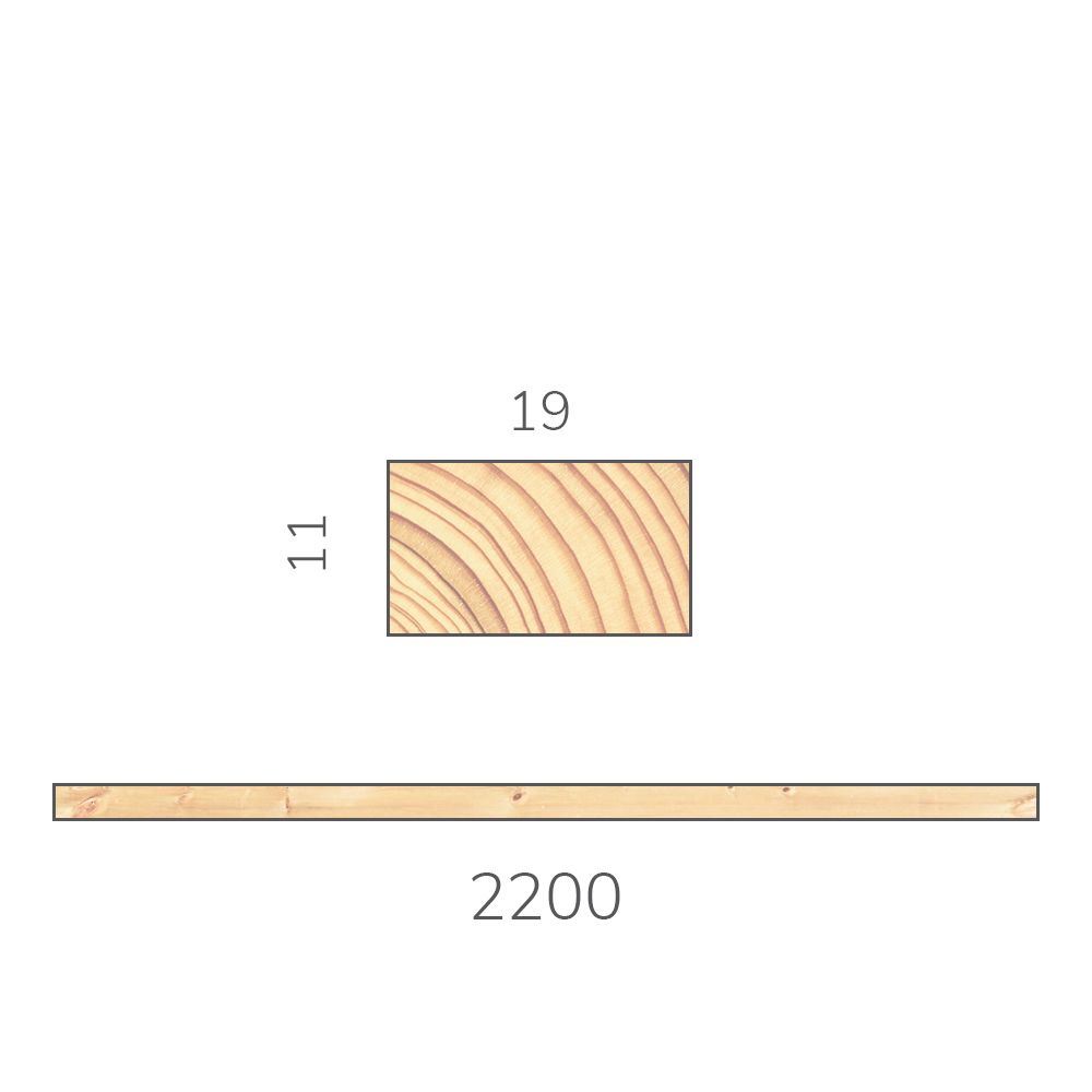 Брусок сращенный 11х19х2200 мм хвоя без сучков