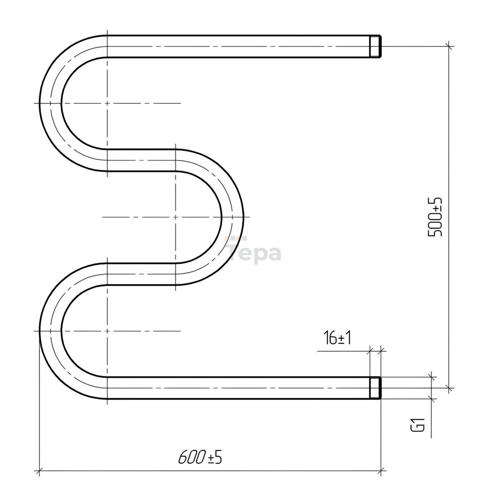 Полотенцесушитель водяной М-образный ПСВ-05-03 50х60 см