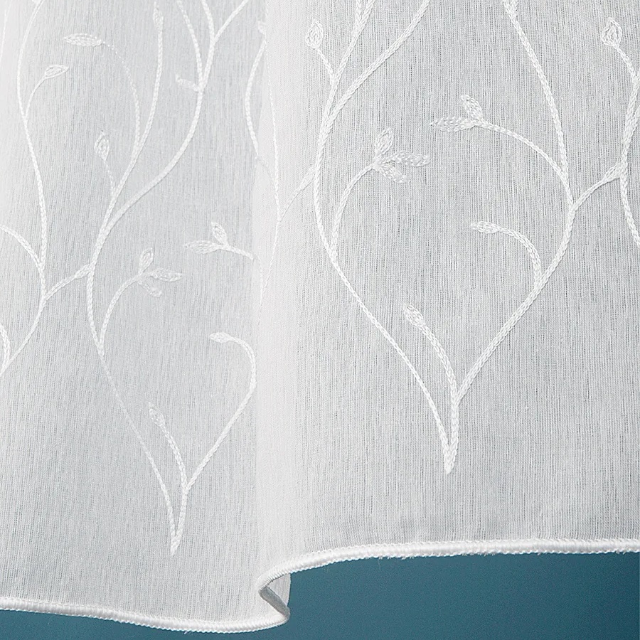 Ткань для штор Портьера лен вышивка EL 8563-01-01/300 LB ut белый