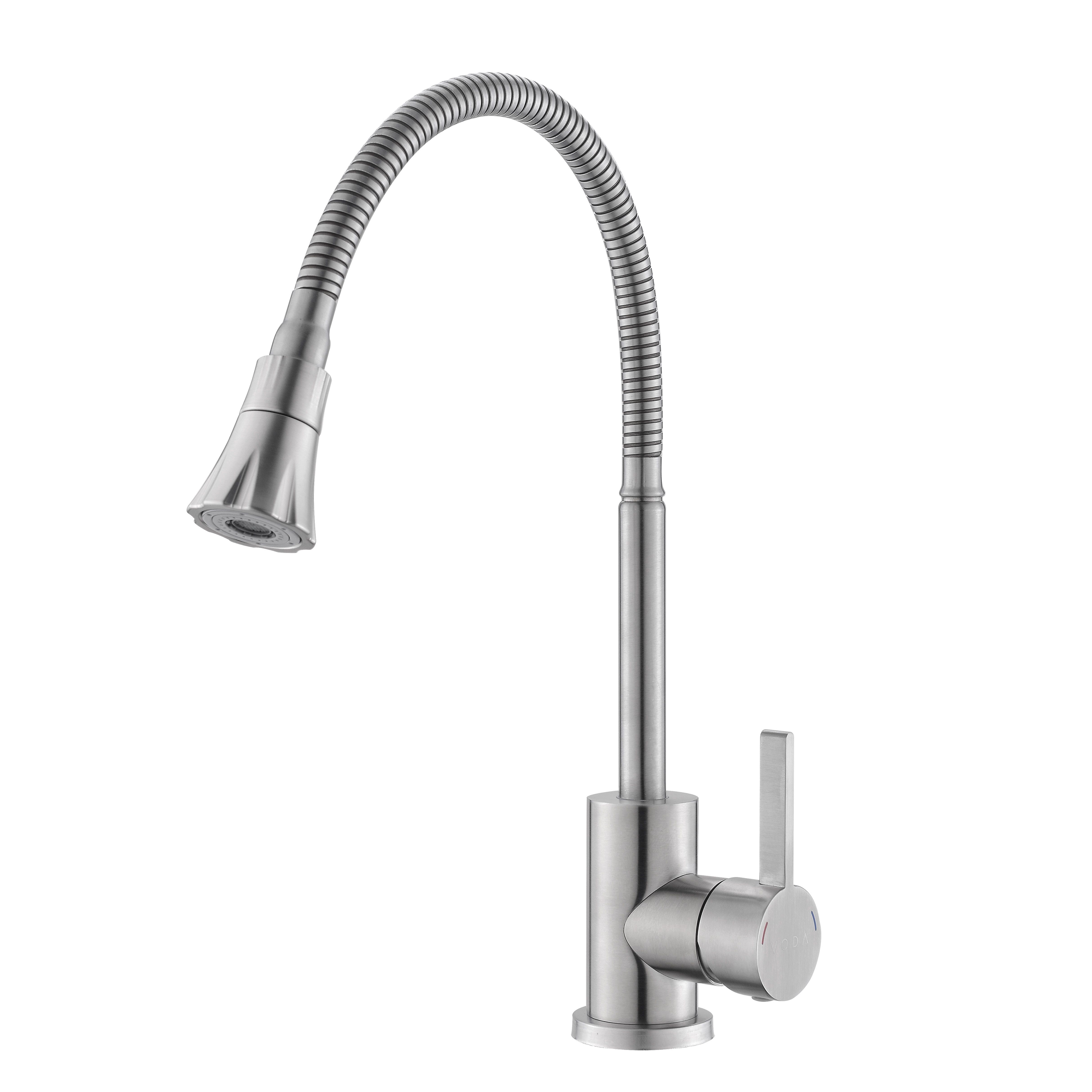 Смеситель для кухни Voda Waterfall KF 36 однорычажный гибкий излив