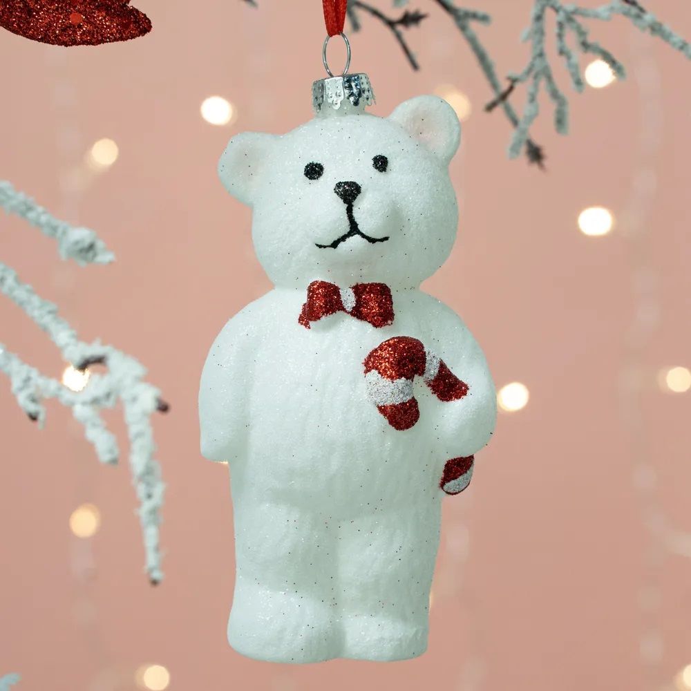 Украшение новогоднее Мишка с леденцом 12,3х6,4х5 см 10123-0987
