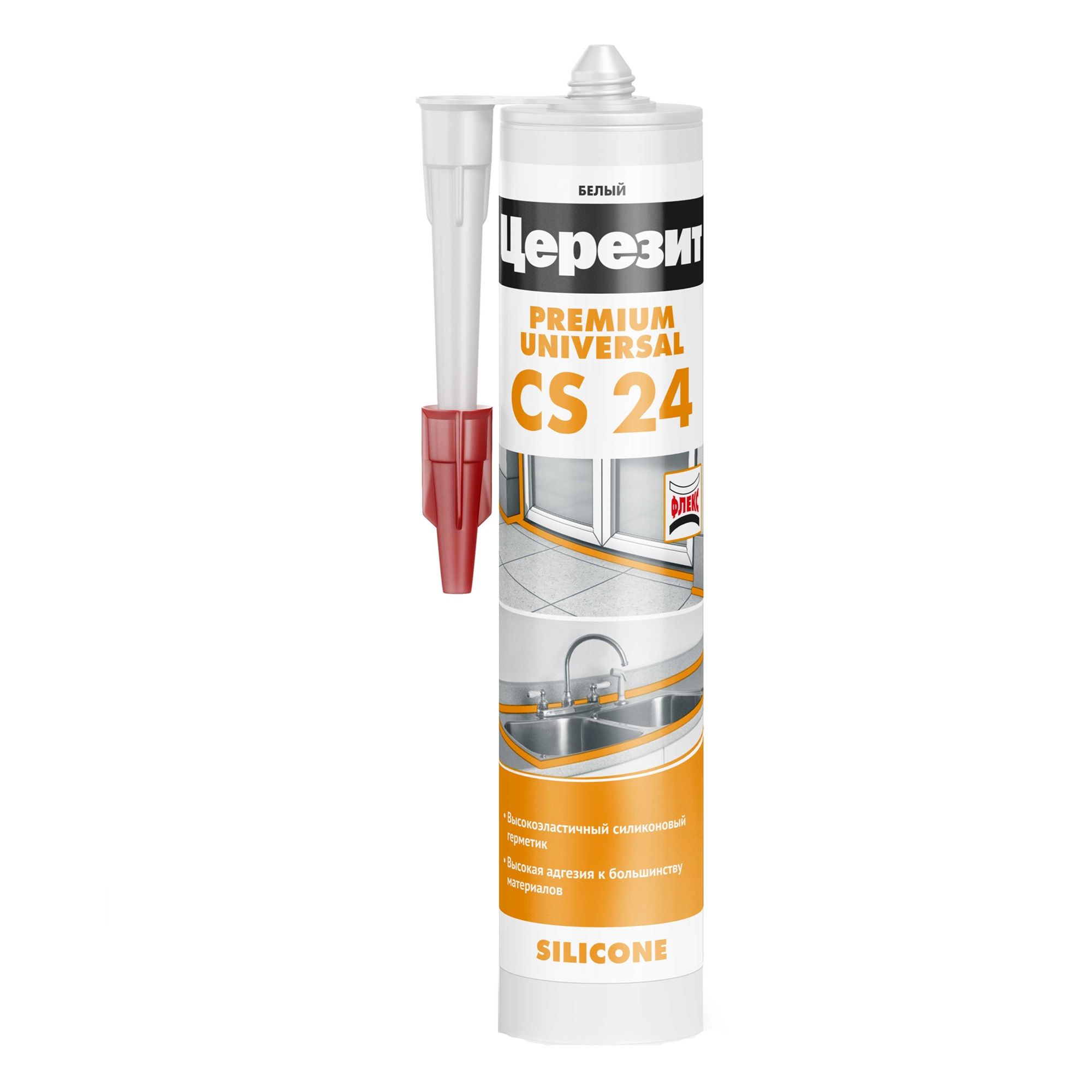 Герметик силиконовый универсальный Церезит СS 24 белый 280 мл