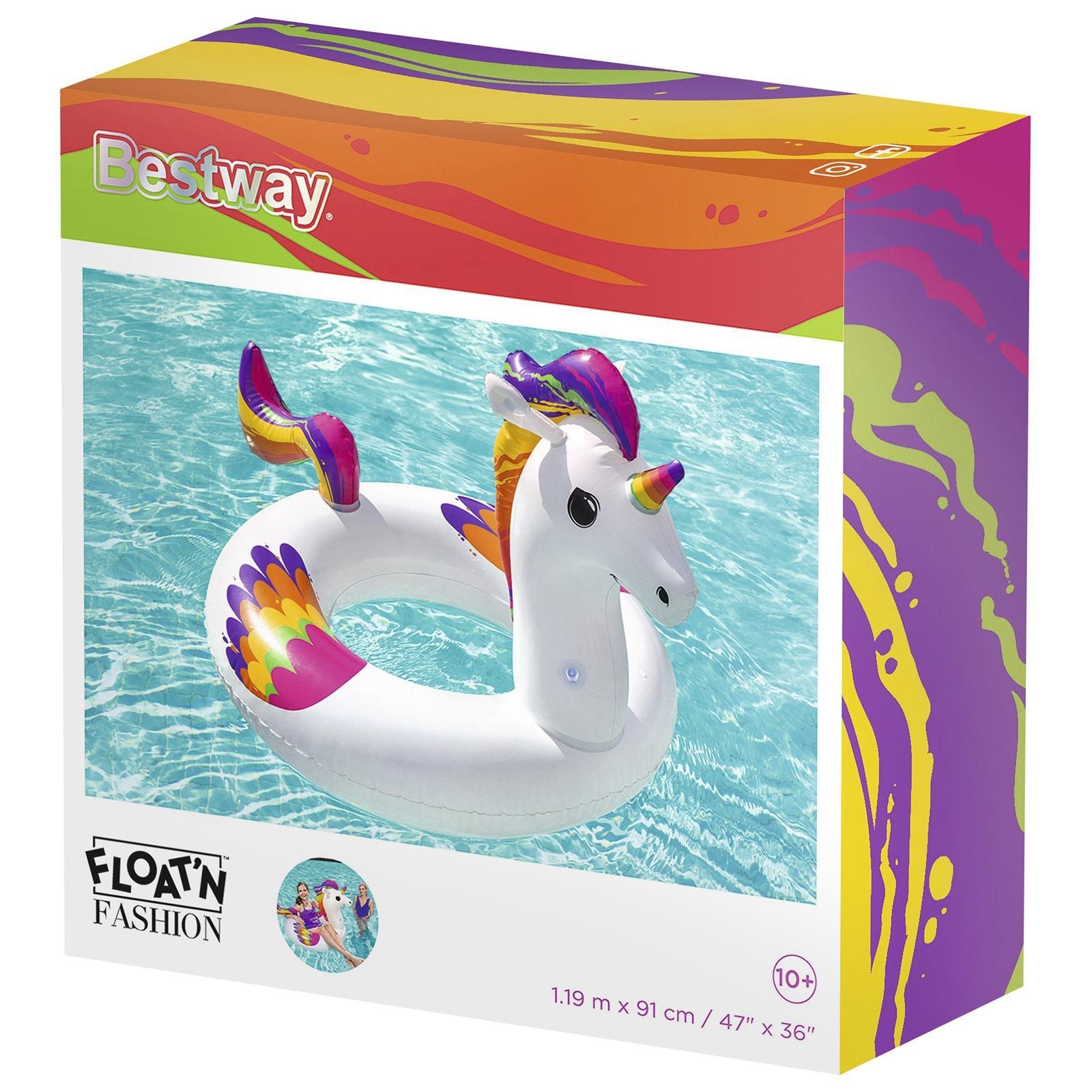 Круг для плавания 119х91см от 10 лет Bestway Fantasy Unicorn 36159